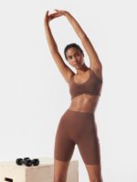 Legginsy kolarki treningowe z materiałów z recyklingu damskie 4F x Anna Lewandowska-wyprzedaż