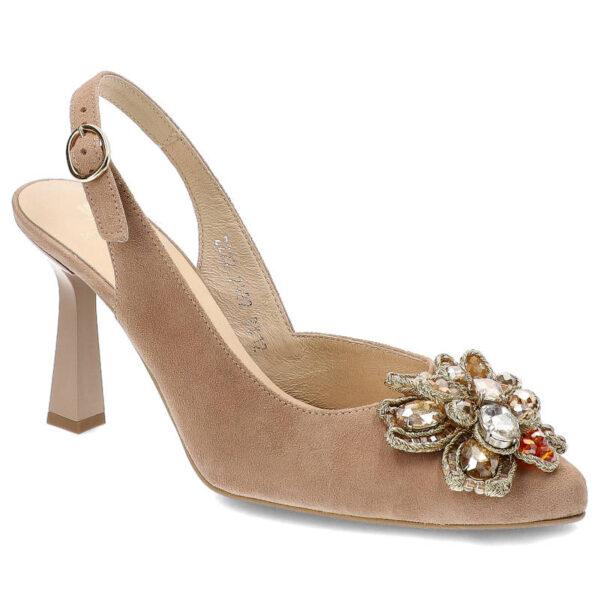 Beżowe Czółenka Kordel Eleganckie Buty Damskie-wyprzedaż