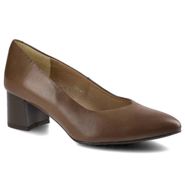 Brązowe Czółenka Espirito Damskie Eleganckie Buty-wyprzedaż