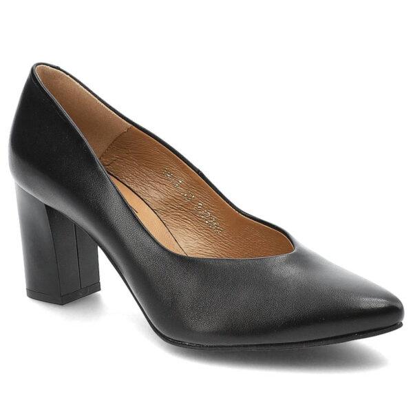 Czarne Czółenka Clasicco Eleganckie Skórzane Buty-wyprzedaż
