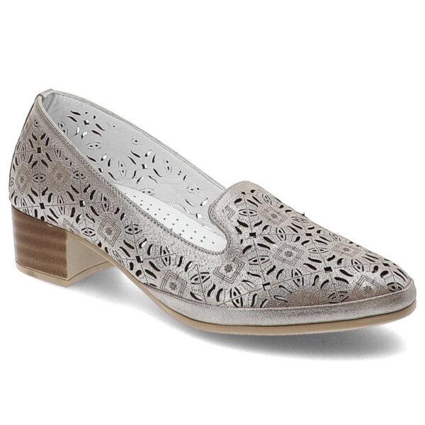 Szare Czółenka Ażurowe Damskie Toscanio Buty Na Obcasie-wyprzedaż