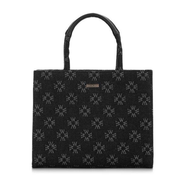 Torebka kuferek dżinsowa w monogram-wyprzedaż