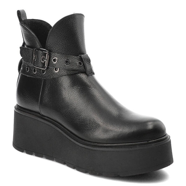 Czarne Botki Armodo Damskie Buty Ze Skóry Naturalnej-wyprzedaż