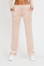 JUICY COUTURE Beżowe spodnie Del Ray Pocket-wyprzedaż