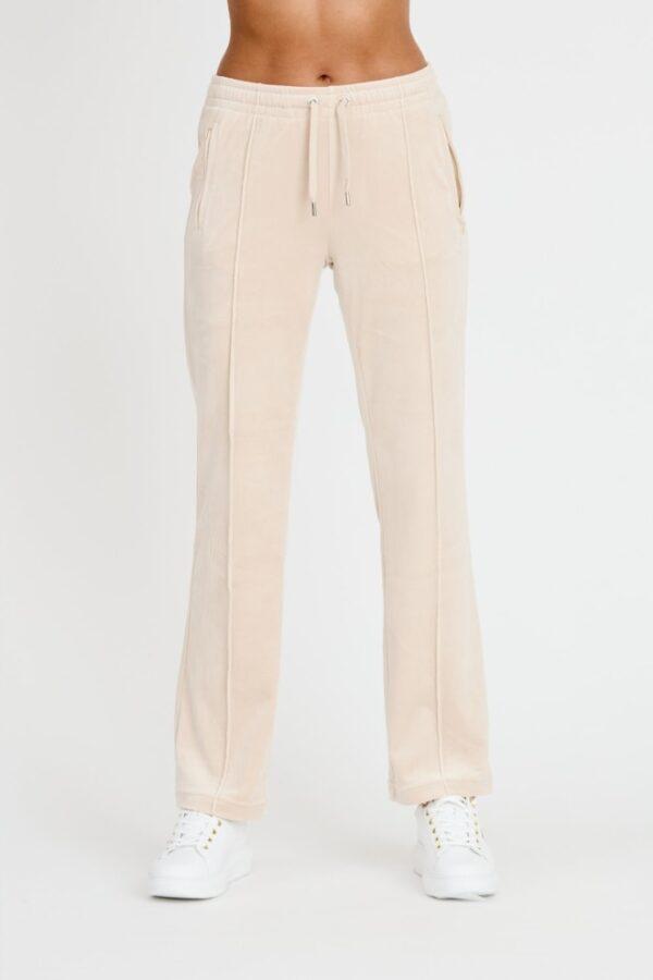 JUICY COUTURE Beżowe spodnie Tina Track Pants-wyprzedaż