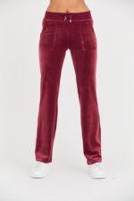 JUICY COUTURE Bordowe spodnie dresowe Del Ray Pocket Pant-wyprzedaż
