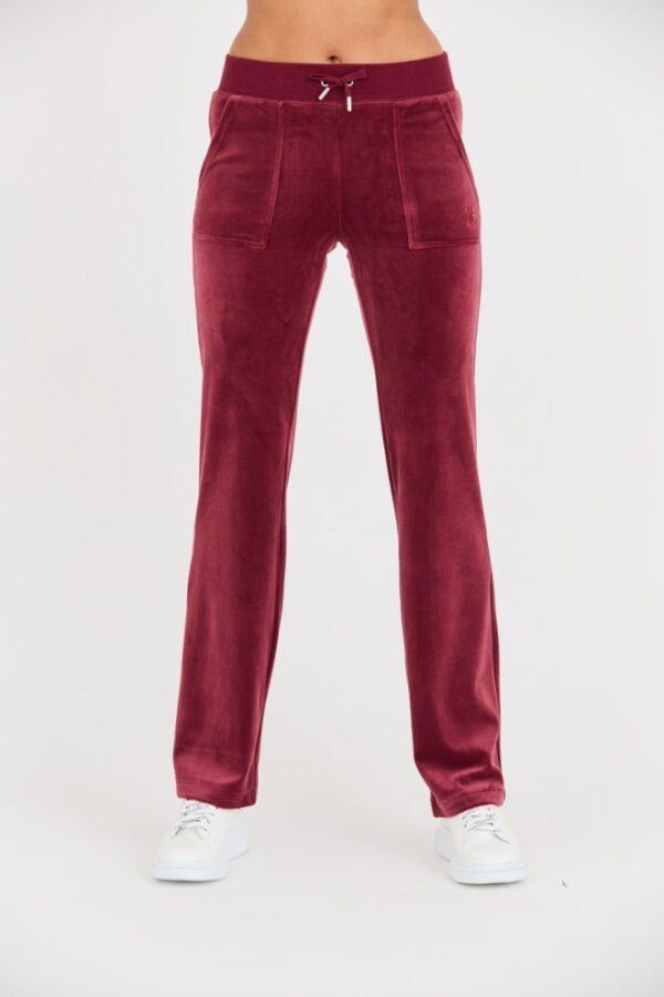 JUICY COUTURE Bordowe spodnie dresowe Del Ray Pocket Pant-wyprzedaż