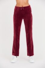 JUICY COUTURE Bordowe spodnie dresowe Tina Track Pants-wyprzedaż