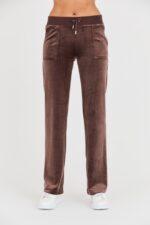 JUICY COUTURE Brązowe spodnie Del Ray Pocket Pant-wyprzedaż