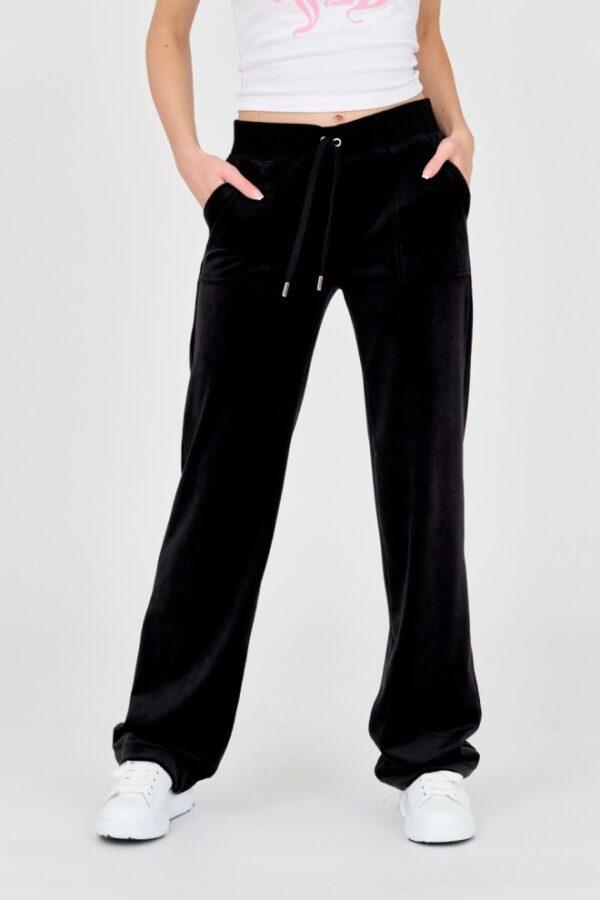 JUICY COUTURE Czarne spodnie Del Ray Pocket Pant-wyprzedaż