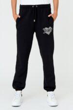 JUICY COUTURE Czarne spodnie Heart Diamante-wyprzedaż
