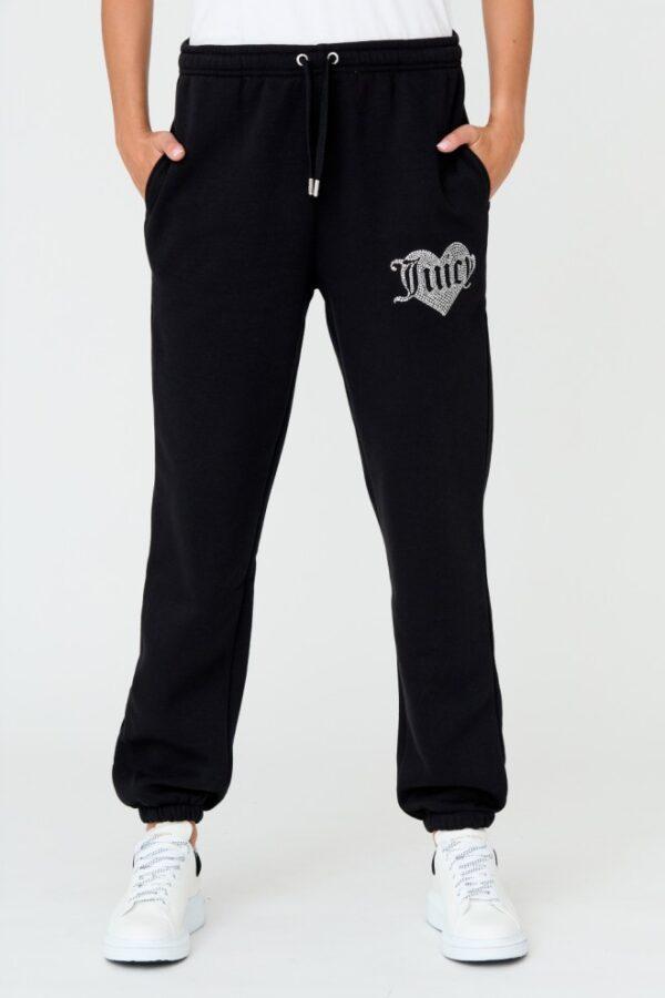 JUICY COUTURE Czarne spodnie Heart Diamante-wyprzedaż