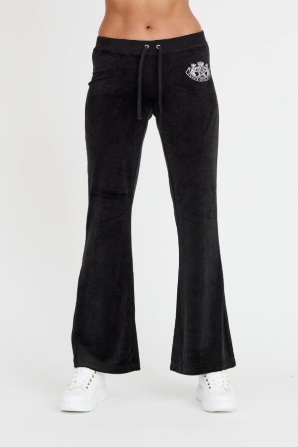 JUICY COUTURE Czarne spodnie Heritage Dog Crest Kaisa Trackpant-wyprzedaż
