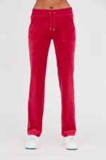 JUICY COUTURE Czerwone spodnie dresowe Del Ray Pocket Pant-wyprzedaż