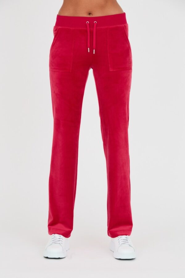 JUICY COUTURE Czerwone spodnie dresowe Del Ray Pocket Pant-wyprzedaż