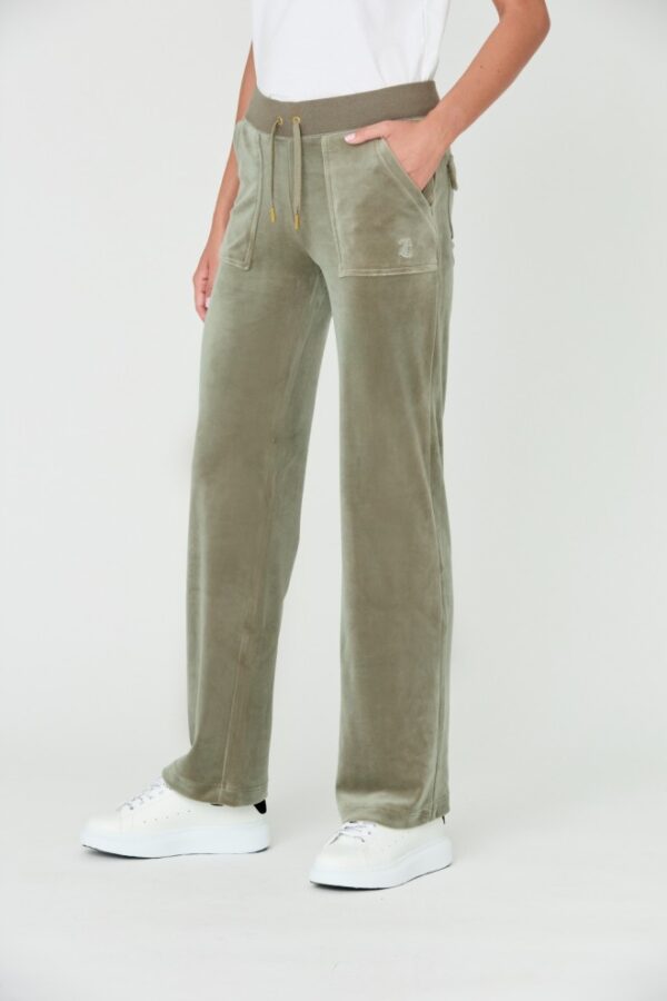 JUICY COUTURE Zielone spodnie Del Ray-wyprzedaż