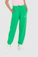 JUICY COUTURE Zielone spodnie damskie wendy recycled z haftowanym logo-wyprzedaż