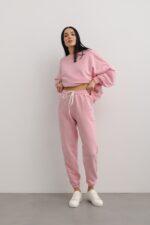 Spodnie dresowe typu jogger w kolorze BARBIE PINK - DRIPS-M-wyprzedaż