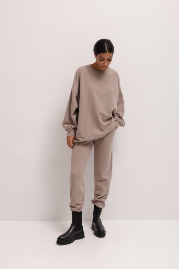 Spodnie dresowe typu jogger w kolorze BROWN FRAPPE - DISPLAY-L-wyprzedaż
