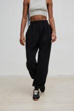 Spodnie dresowe typu jogger w kolorze WASHED BLACK - STAGER-L-wyprzedaż