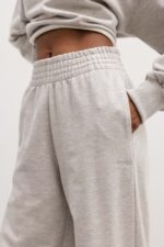 Spodnie dresowe z szeroką nogawką w kolorze PLATIN GREY MELANGE - COMFIES-XL-wyprzedaż