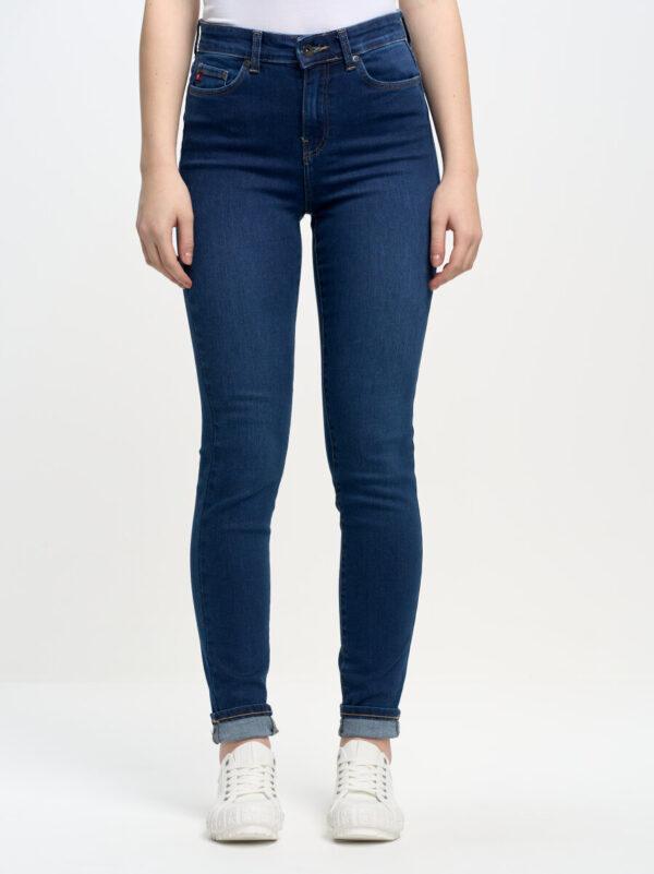 Spodnie jeans damskie z wysokim stanem z kolekcji Basic Clara 358-wyprzedaż