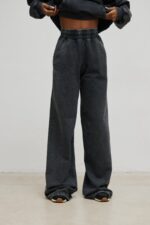 Spodnie z szerokimi nogawkami w kolorze FADED GREY - MEMPHIS-XS-wyprzedaż