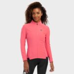 Kobieta Kolarstwo Damska kurtka rowerowa softshell J1 Breakaway Neonowy Koral-wyprzedaż