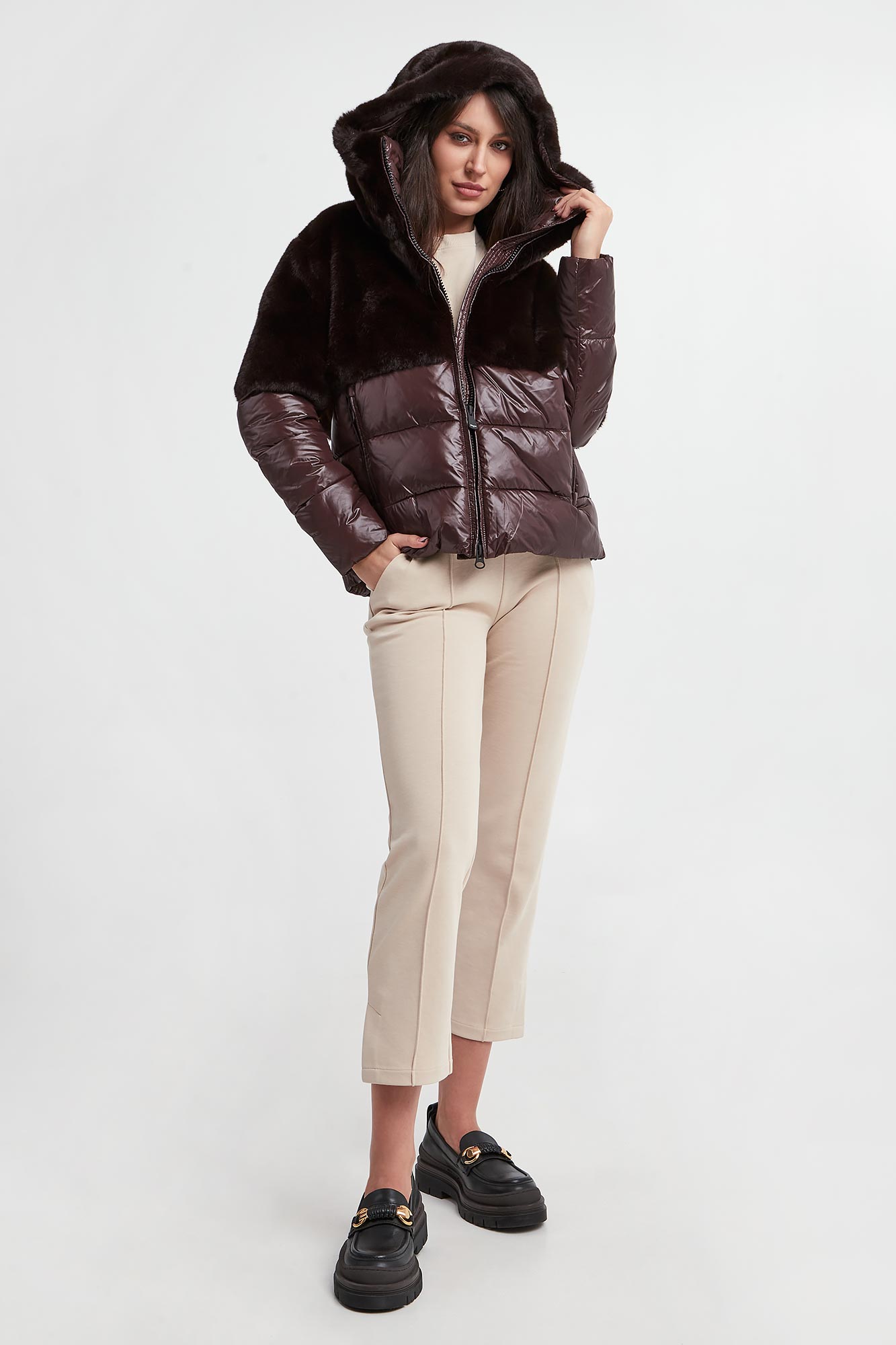 Kurtka damska z futrem BLAUER-wyprzedaż