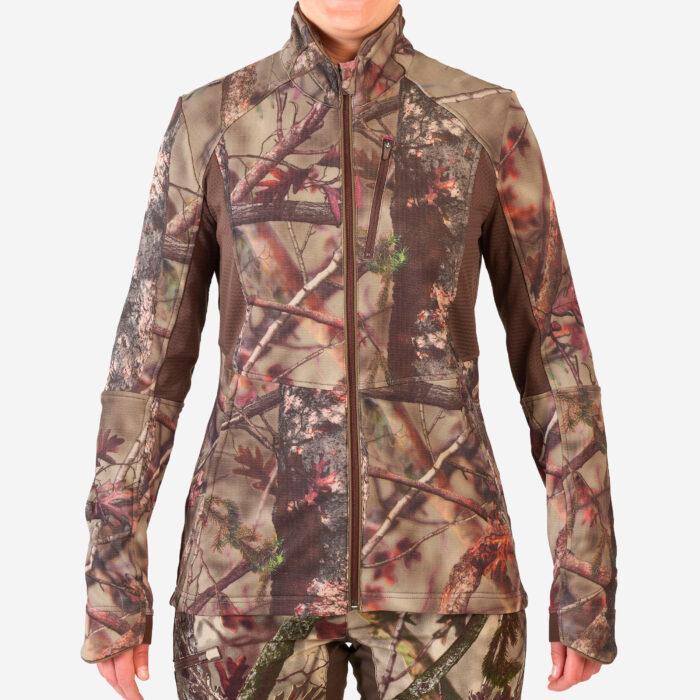 Kurtka outdoor damska oddychająca Solognac 500 camo-wyprzedaż