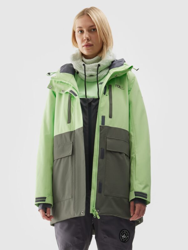 Kurtka snowboardowa membrana 15000 damska - zielona-wyprzedaż