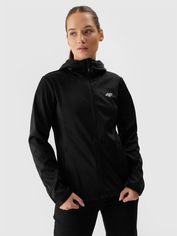 Kurtka softshell wiatroodporna membrana 5000 damska - czarna-wyprzedaż
