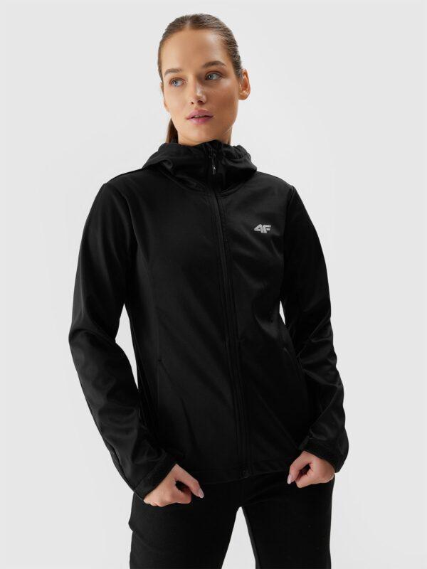 Kurtka softshell wiatroodporna membrana 5000 damska - czarna-wyprzedaż