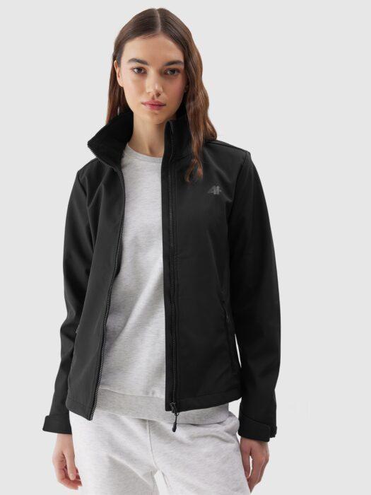 Kurtka softshell wiatroodporna membrana 5000 damska - czarna-wyprzedaż