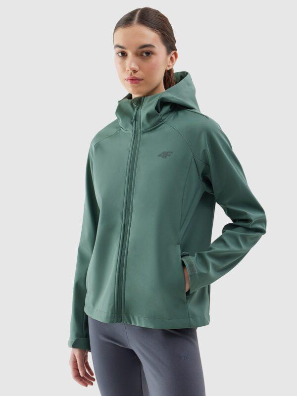 Kurtka softshell wiatroodporna membrana 5000 damska - zielona-wyprzedaż