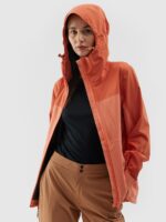 Kurtka trekkingowa membrana 15000 damska - łososiowa-wyprzedaż