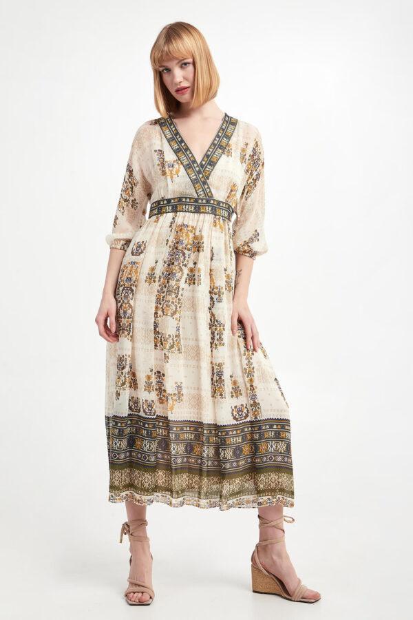 Sukienka jedwabna MAX MARA STUDIO-wyprzedaż