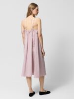 Sukienka oversize z bawełnianego muślinu Outhorn - różowa-wyprzedaż