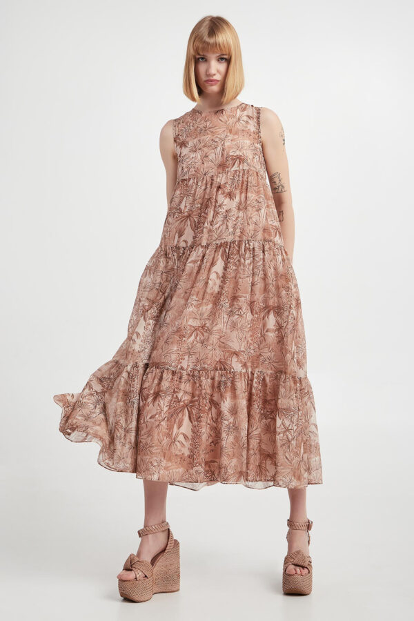 Sukienka z jedwabiem Foce MAX MARA STUDIO-wyprzedaż