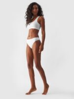 4F Bielizna stringi (2-pack) damskie - białe S-wyprzedaż