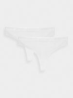 4F Bielizna stringi (2-pack) damskie - białe S-wyprzedaż