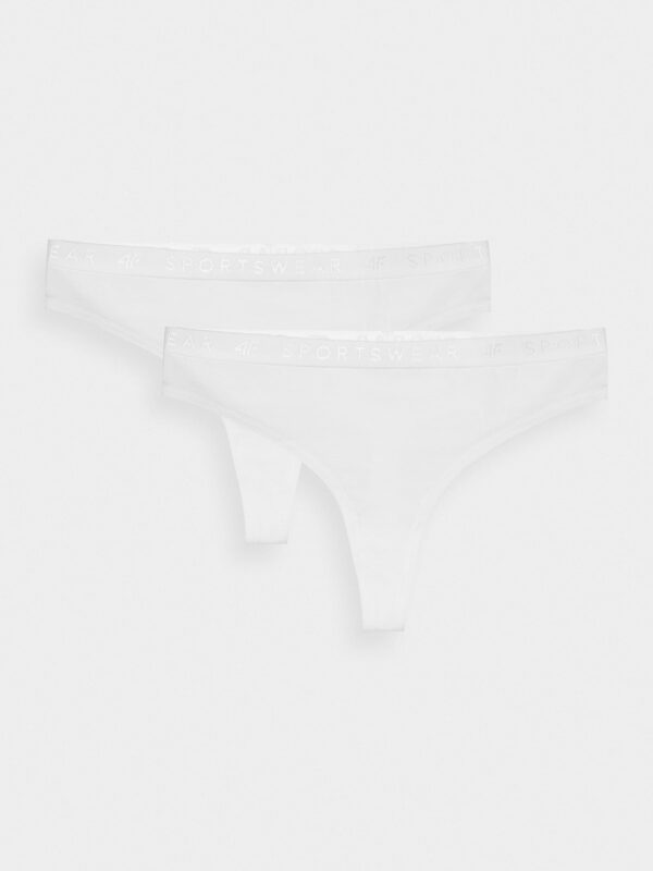 4F Bielizna stringi (2-pack) damskie - białe S-wyprzedaż