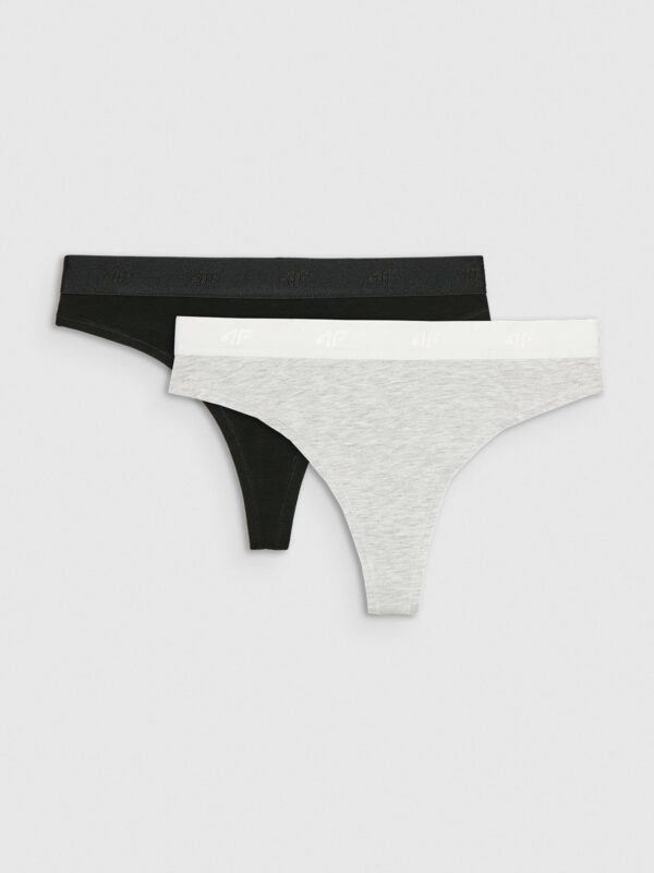 4F Bielizna stringi (2-pack) damskie - multikolor L-wyprzedaż