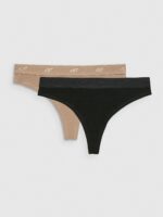4F Bielizna stringi (2-pack) damskie - multikolor XL-wyprzedaż