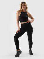 4F Legginsy dzianinowe damskie - czarne XS-wyprzedaż