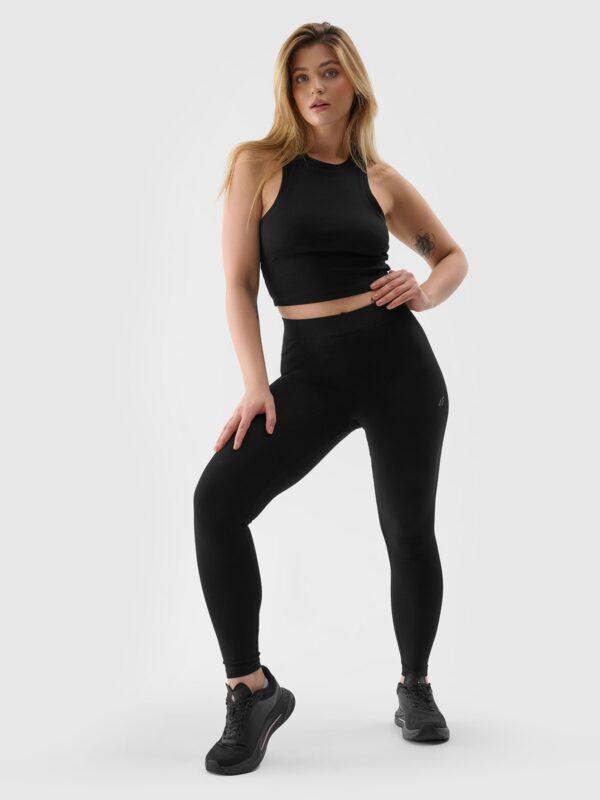 4F Legginsy dzianinowe damskie - czarne XS-wyprzedaż