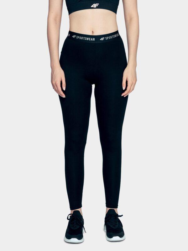 4F Legginsy dzianinowe damskie - czarne XS-wyprzedaż