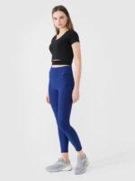 4F Legginsy dzianinowe damskie - granatowe XL-wyprzedaż