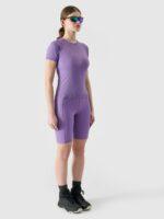 4F Legginsy kolarki trekkingowe damskie - fioletowe XL-wyprzedaż