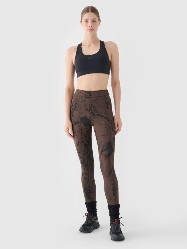 4F Legginsy z wysokim stanem damskie - multikolor XL-wyprzedaż